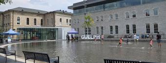 Picture of downtown Guelph city hall wading pool