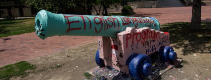 The Cannon painted with English Language Programs.