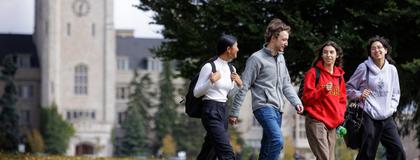 4 students on Johnston Green