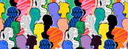 colourful collage of human silhouettes