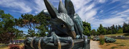 Gryphon sculpture.