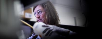 Heather Murphy working in a lab
