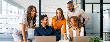 Small group of adults training together.