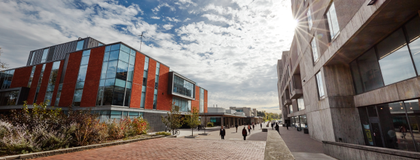 Walkway between the University Centre and the Thornbrough building