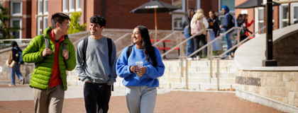 Students walking on campus at the University of Guelph