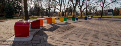 The pride colour benches by Johnston Green